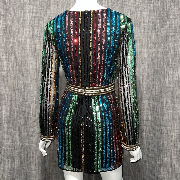 Endless Rose Long Sleeve Multicored Sequin Dress Small NWOT - Picture 10 of 17